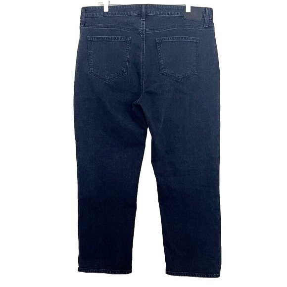 Paige Black Quartz Noella Straight Leg Boyfriend Jeans Women's 32 Stretch Denim - Picture 3 of 11